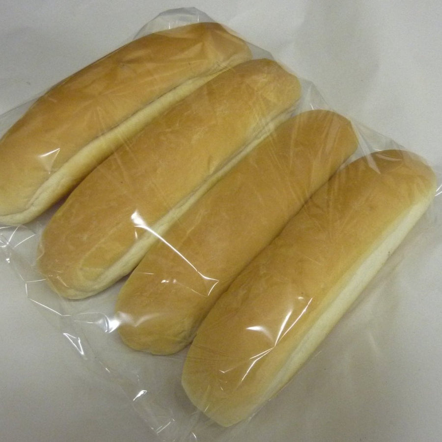 Pack of 4 White Hot Dog Rolls