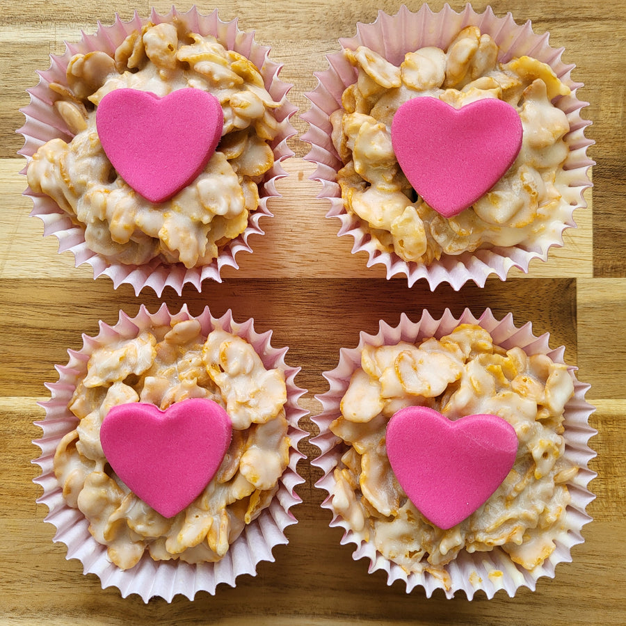 Pack of 4 Valentines White Choc Cornflake Nests